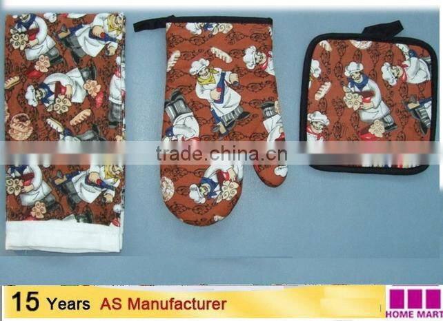 softtextile home textiles silk screen pigment print kitchen set kitchen textiles china supplier