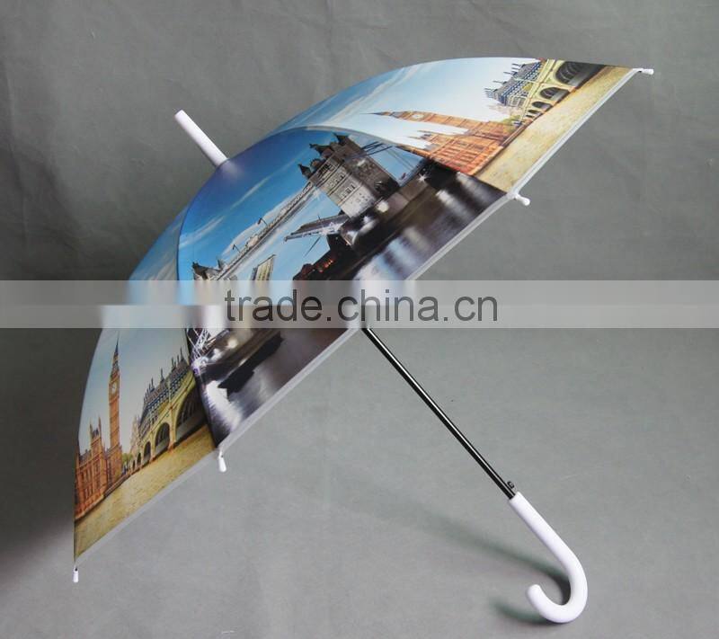 translucent umbrella,PE POE PVC transparent umbrella with custom printing