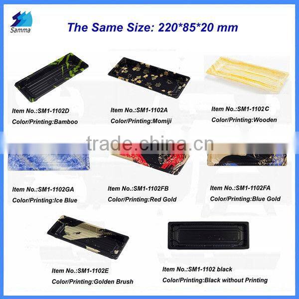 SM1-1103JY-B Disposable Plastic Take Away Printed Sushi Tray For Food Packaging