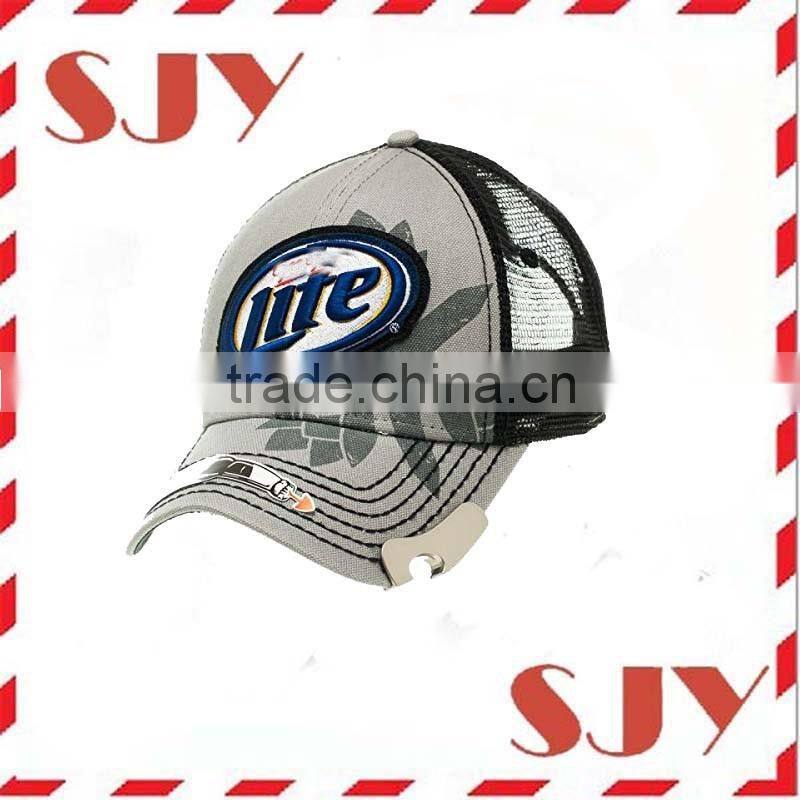 Custom baseball cap with bottle opener