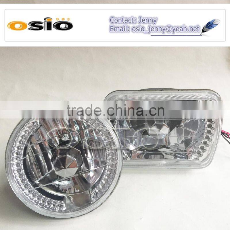 7 inch Round BMC CRYSTAL GLASS LED HALO RING Auto Halogen Semi Sealed Beam Auto Halogen Lamp H6014 H6024 H6012