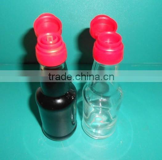 60ml glass sauce bottle with red cap