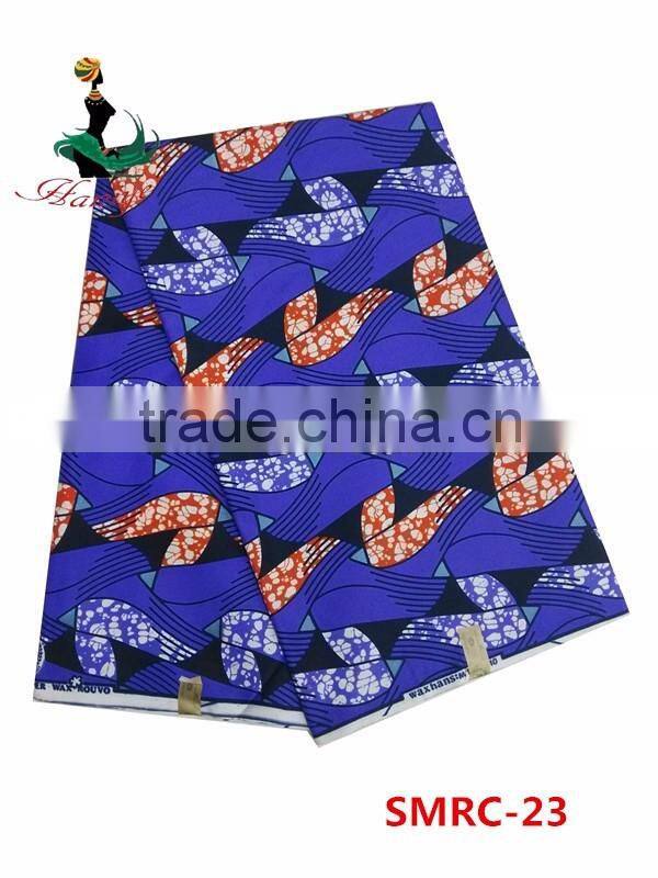 African Angelina fabrics Ankara real wax print fabric SMRC-21 african wax print fabric for wholesale