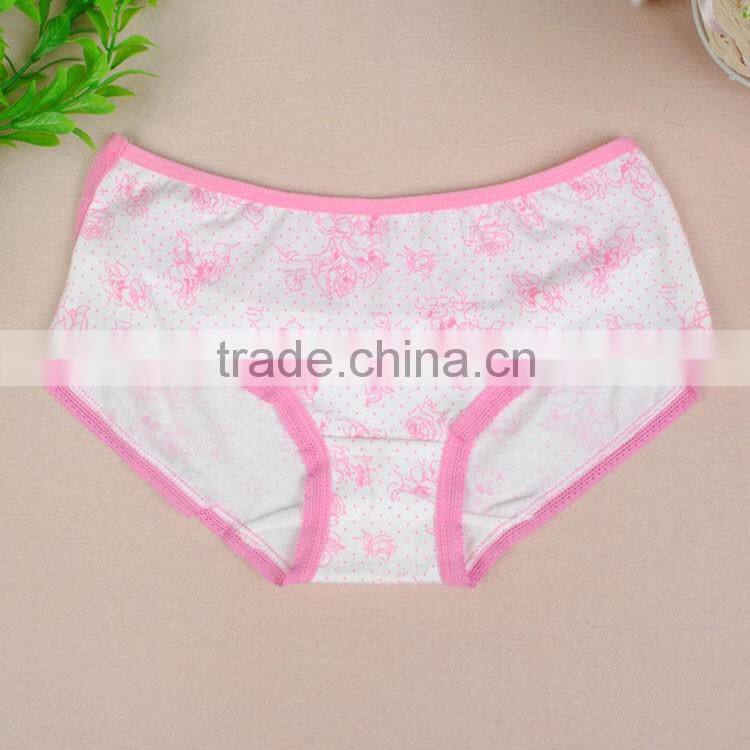 New Arrival Printing Rose Soft Cotton Girls Panties Underwear