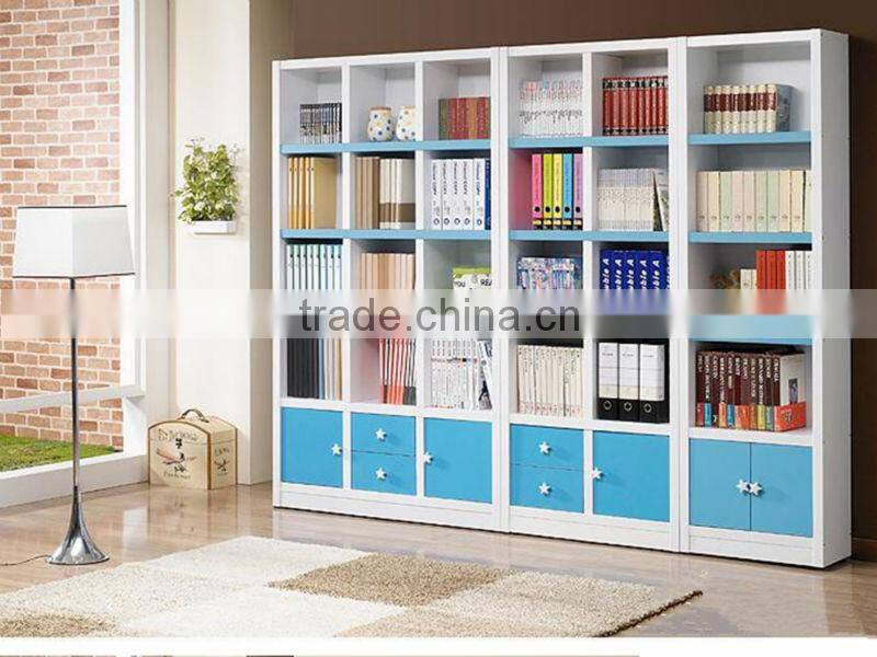 White modular modern wooden bookcases