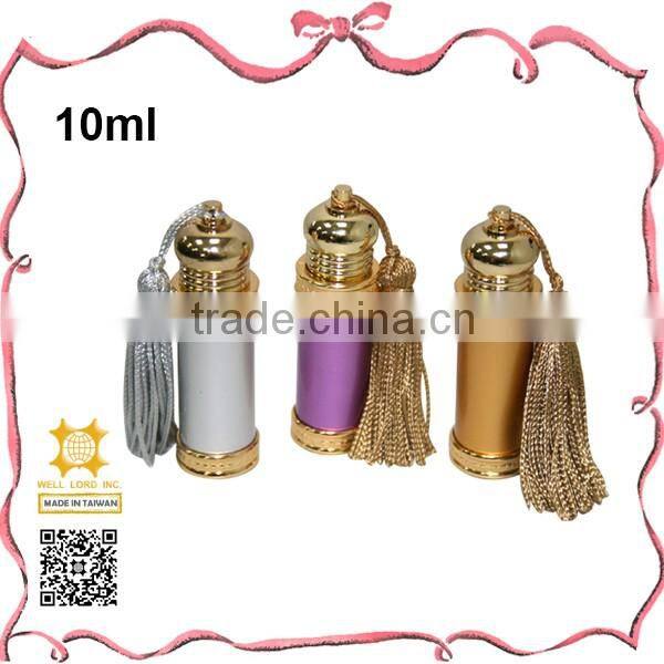 Adorable pink base golden cap aluminum empty oil bottle