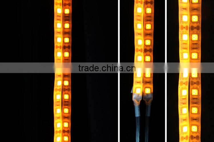 Hot selling DC12V 5050 60led/m amber flexible 5050 waterproof led strip light
