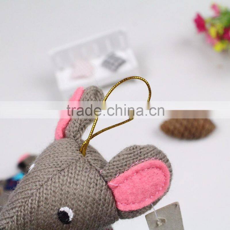 Custom made factory stuffled animal grey mouse rat knitted plush toys