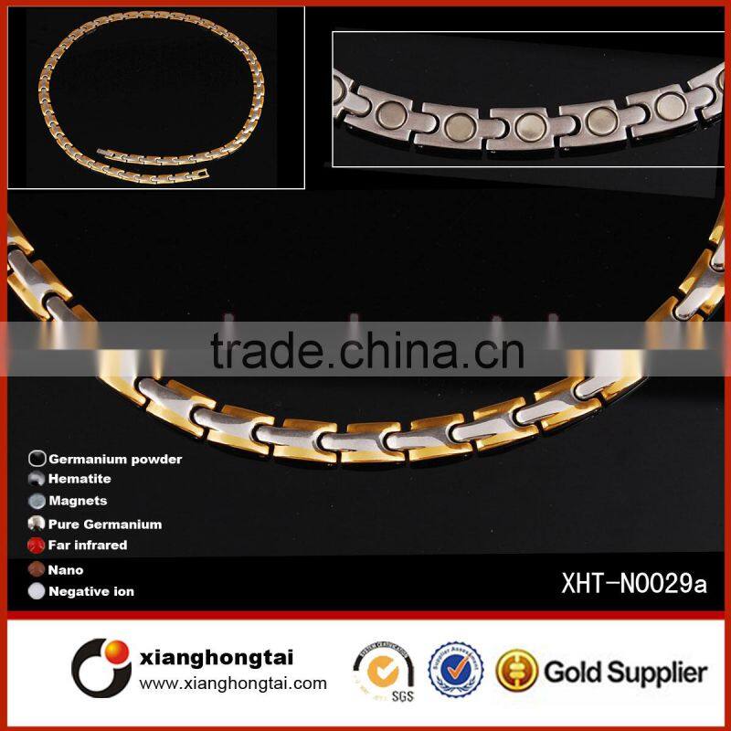 Bio Magnetic Stainless Steel black cross pendant necklace