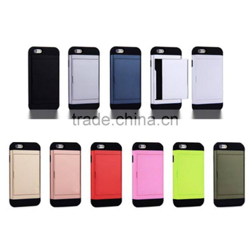 Korea fresh design Candy Color phone case for iphone 6 6s 7 plus tpu pc with card