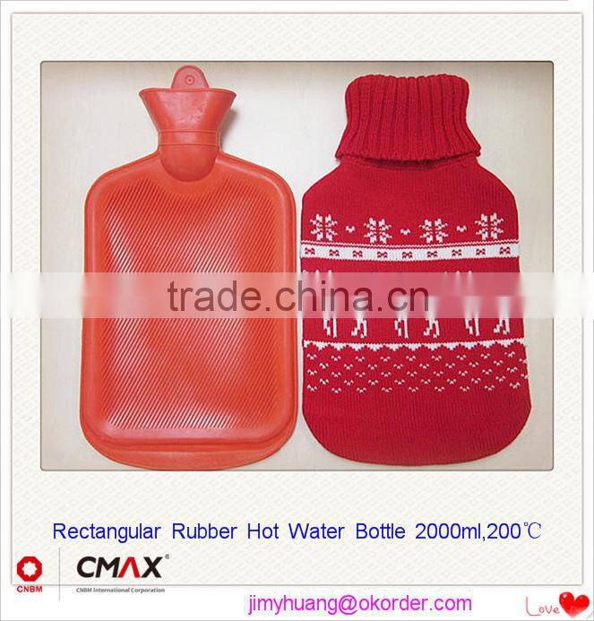 Hot Water Bottle Animal Plush Cover 2000ml Natural Rubber Medical Houseware /JH