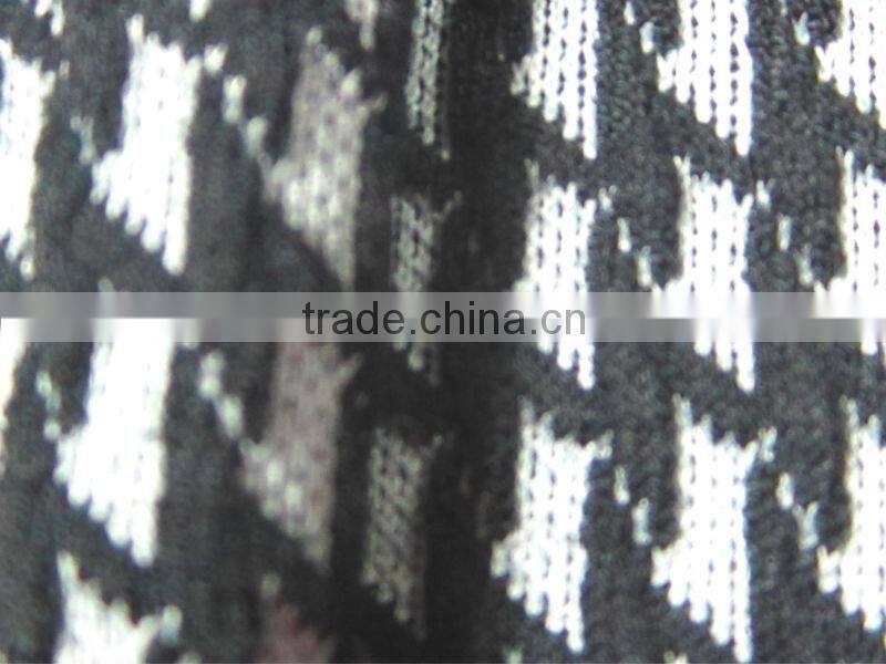 Polyester viscose (tr) spandex jacquard with houndstooth pattern two tone fabric for dresses imported direct from china