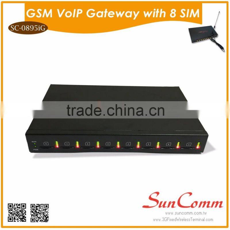 SC-0895IG SMS supported GoIP Terminal with 8 channels