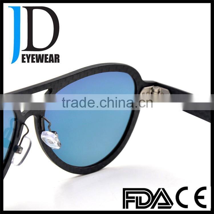 UK designer silver mirrored TAC lenses pilot carbon fiber sunglasses