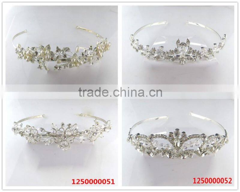 Trendy America style flower pearl lady crown