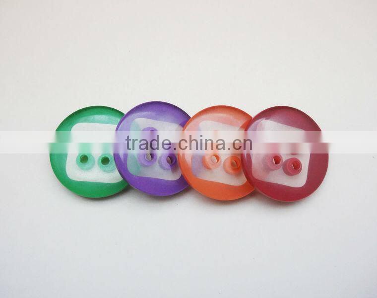 Premium Transparent Buttons Multi Color Round Four Holes Buttons for Coat