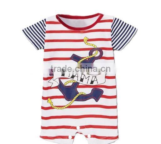 new summer style baby boys clothes casual short-sleeved navy pirate Romper jumpsuits newborn baby clothing