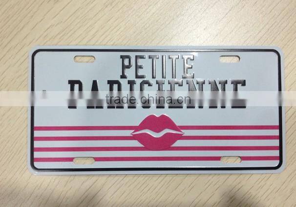 european novelty tin metal postcard