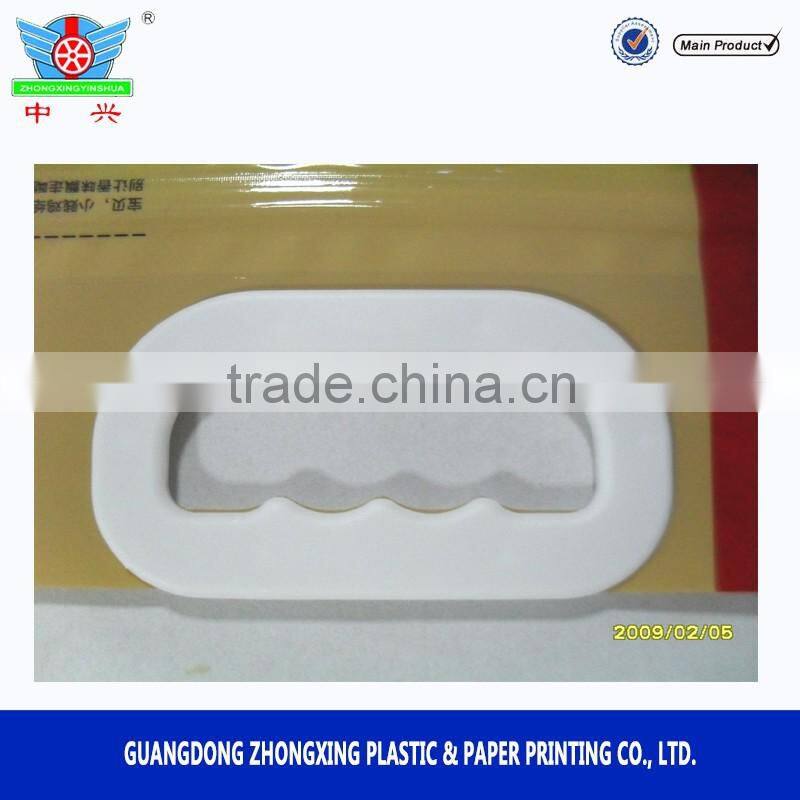 Heat seal plastic rice bag for kraft paper rice packaging with handle