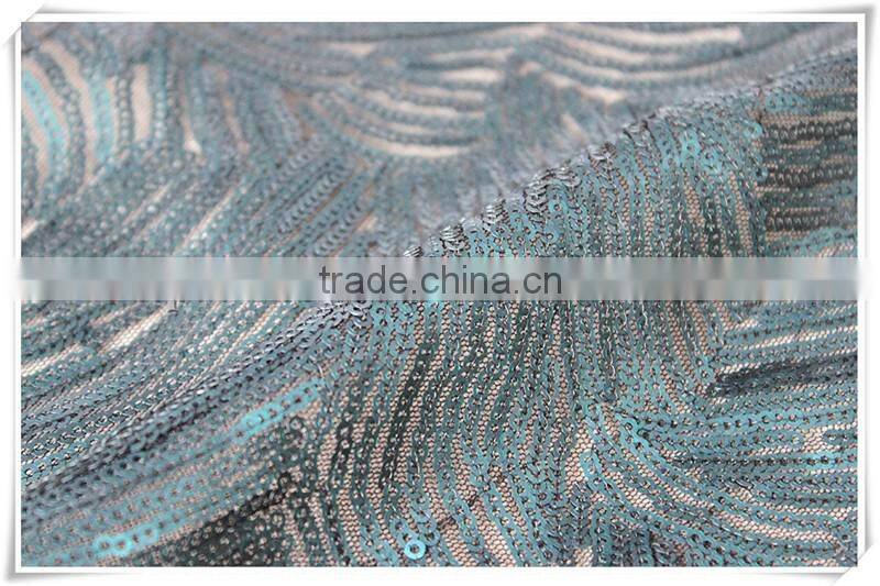 Latest design sequin textile fabric , wholesale fashion dress glitter sequin fabric