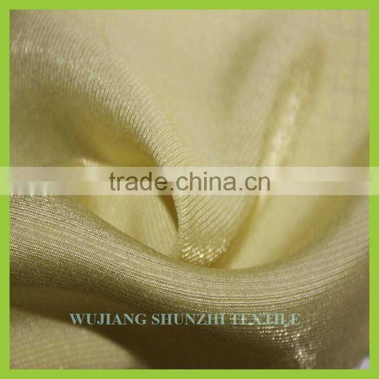 new Soft lightyellow twill shiny fabric for clothes material makeup of 13% nylon 87% rayon blending