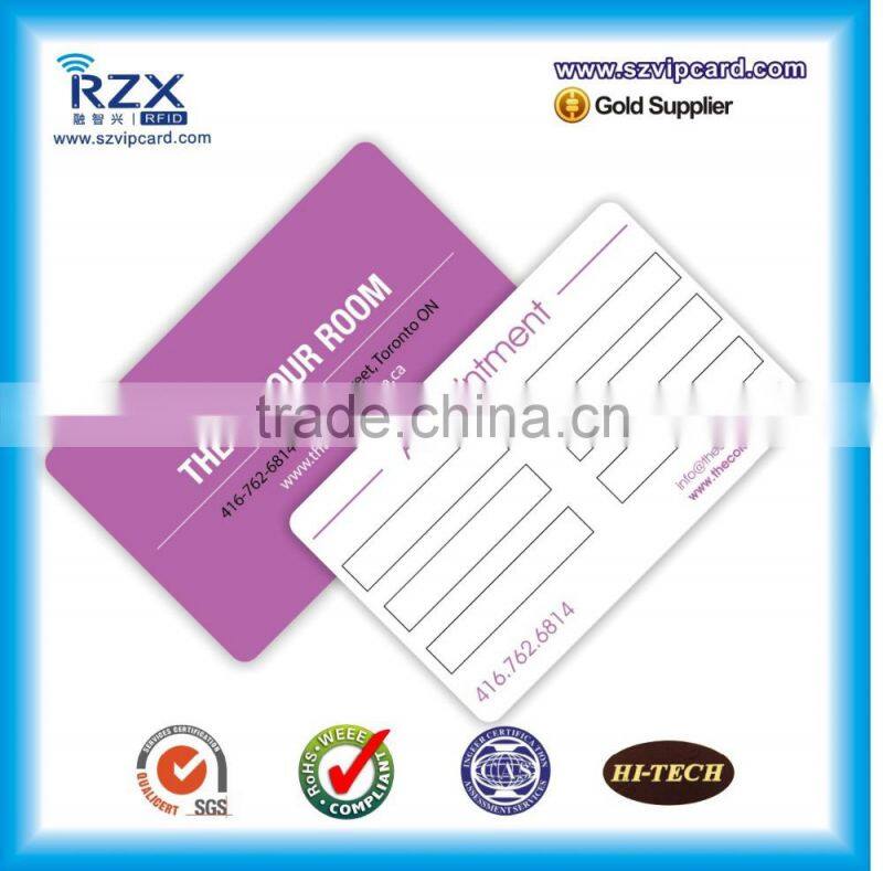 PETG enviroment friendly material salon membership loyalty mobile visiting card