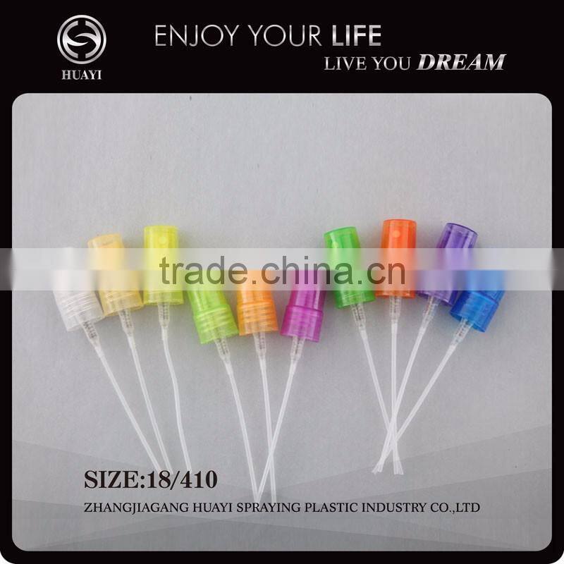 Ribbed and smooth mist sprayer 18/410 perfume pump sprayer with over cap