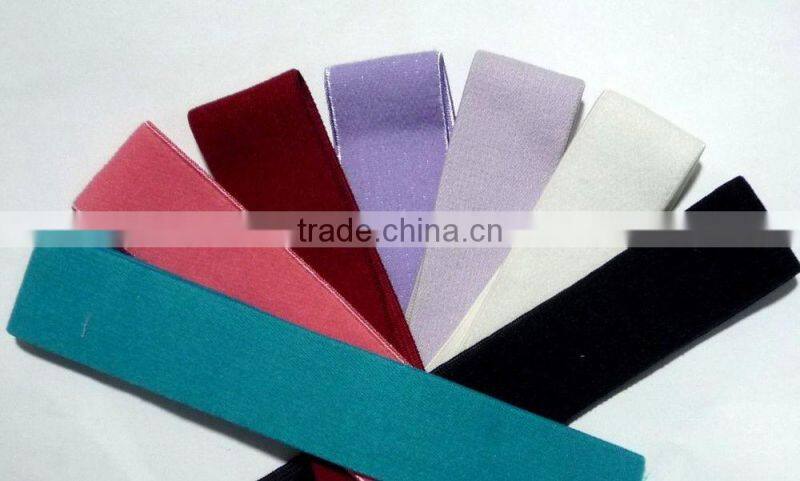 Coral Red/ Red/ Orchid / White/ Black ect Felt Surface Elastic Band