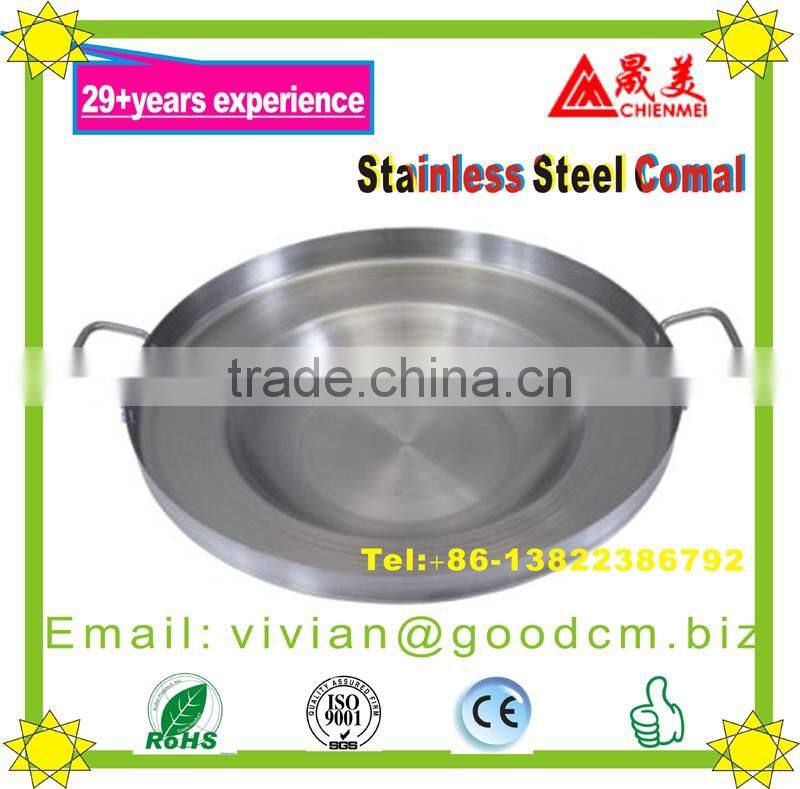 Comal Bola Stainless Steel Fryer, Concave Comal Bola Griddle Taco,22-Inch