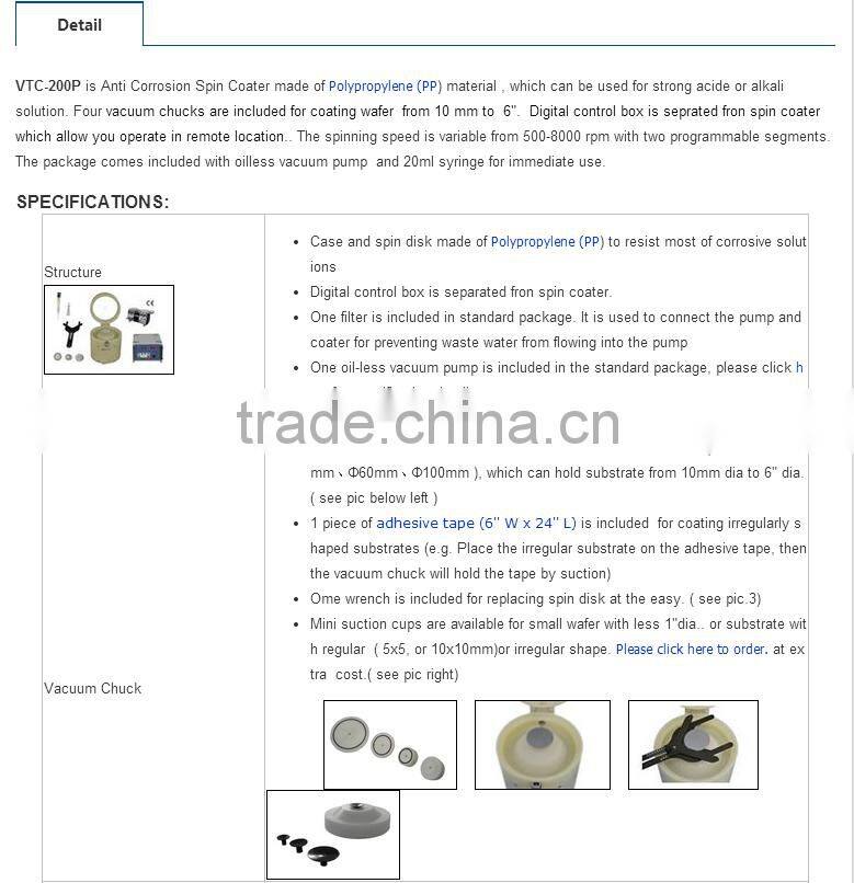 VTC-200PA SPIN COATER WEIYI BRAND