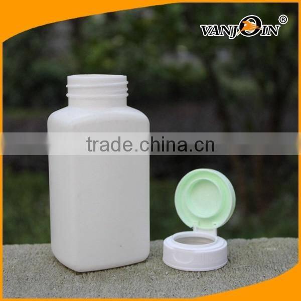 Custom Logo Nature White Rectangular HDPE Pill Bottles with Flip Cap 190cc