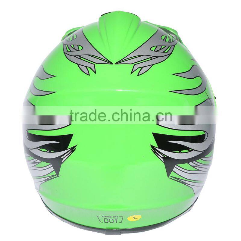 DOT Youth Green Flame for Dirt Bike for ATV Motocross Offroad Helmet MX+GogglesS M L New
