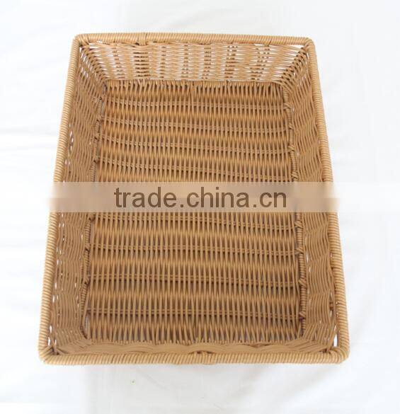 graceful plastic woven rectangular PP rattan basket, Strorage