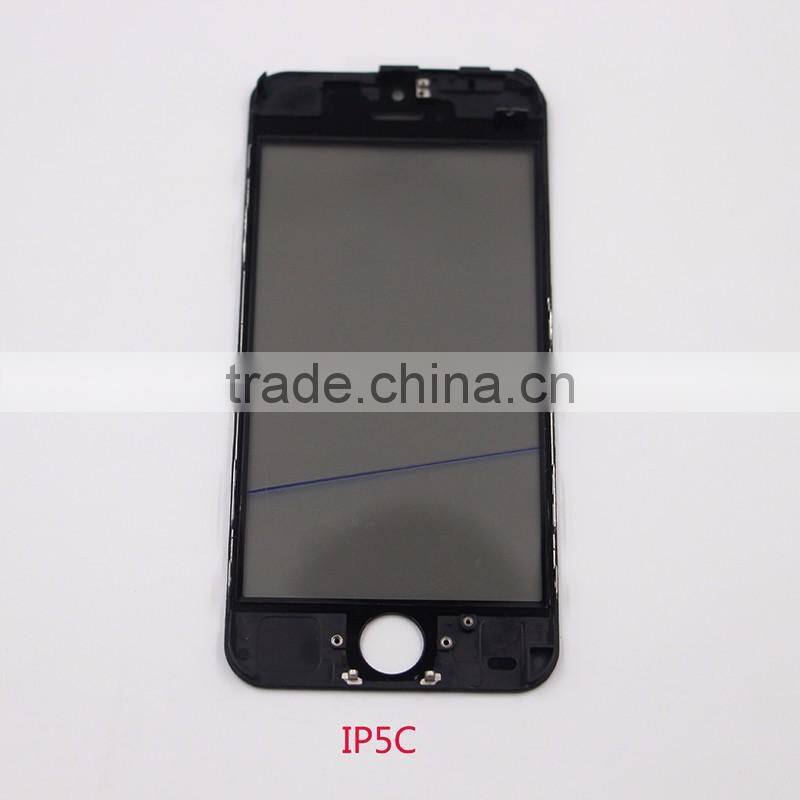 Front cover Glass with cold press cold glue frame with OCA with original polarizer for iphone5 5s 5c