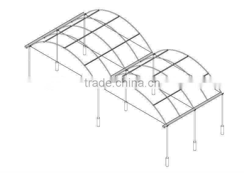 RoughBrothers PolyArch-RD2 Muli-span Galvanized Steel Frame Agricultural greenhouse
