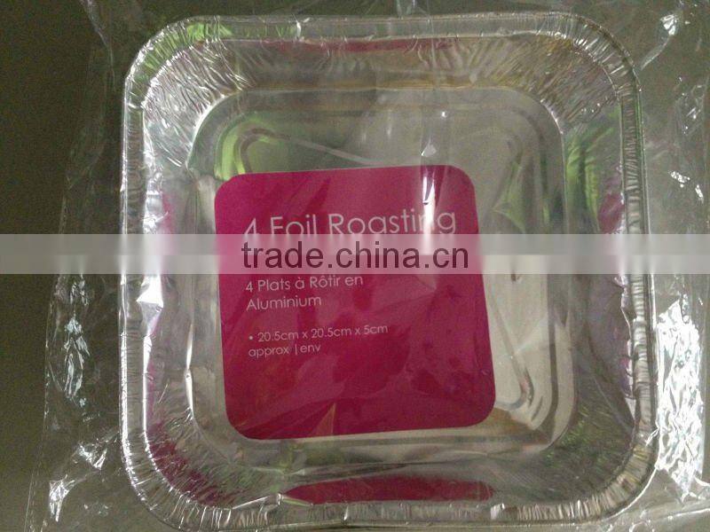 4PCS ALUMINIUM FOIL ROASTING DISHES