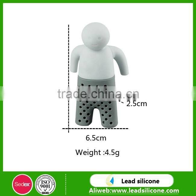 Food Grade Little Man Shape Silicone Tea Infuser/Silicone Tea Strainer