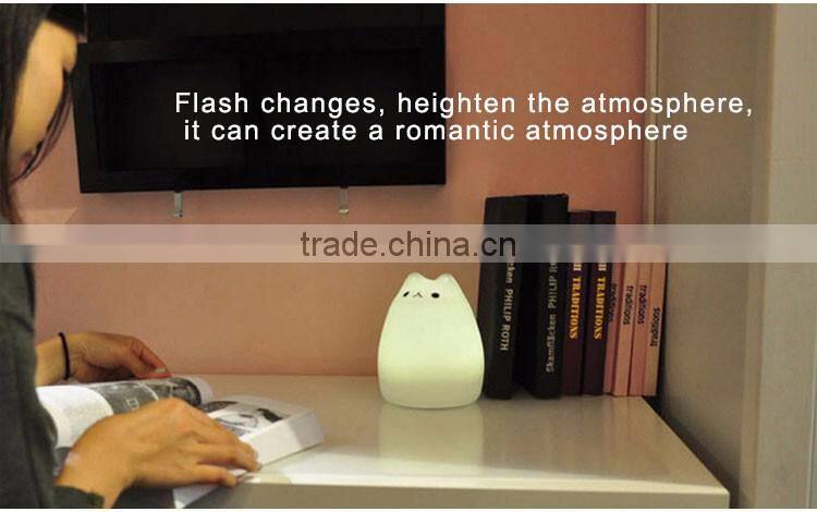 LED color changing silicone animal night light cat led light