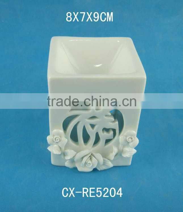 Porcelain wax warmer--Ceramic oil burnerlain--Stoneware active glazed stove,lighted ceramic christmas tree