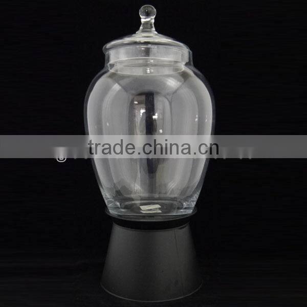 multi function glass juice water dispenser with metal storage bucket