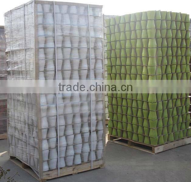 Tall Ergonomic Handpainted Ceramic Flower Pot