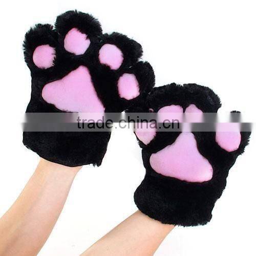 Anime Cosplay Party Costume Cute Cat Bear Plush Paw Claw Gloves