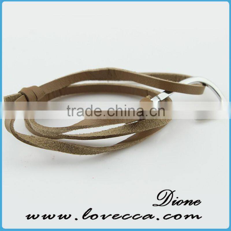 Fashion Mens Jewelry Custom Nautical Rope Leather Anchor Bracelet For Men