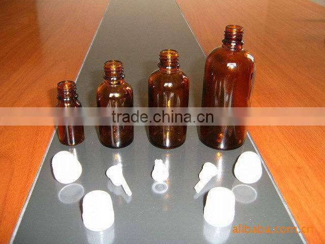 amber colour volatile oil bottle with lid