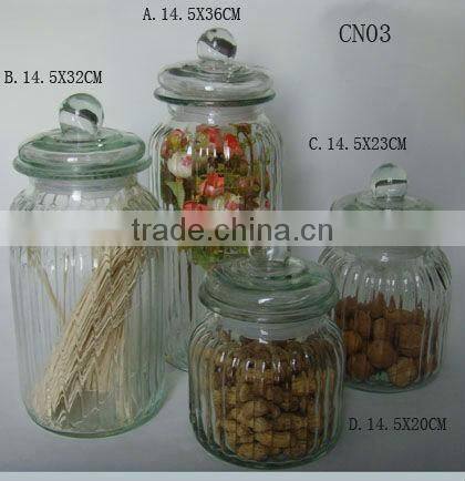 clear cylinder large vertical stripe glass fermentation jar with lid