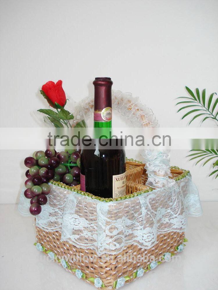 willow Drinks baskets, ,Glass Divider Basket,wicke bottle carrier basket