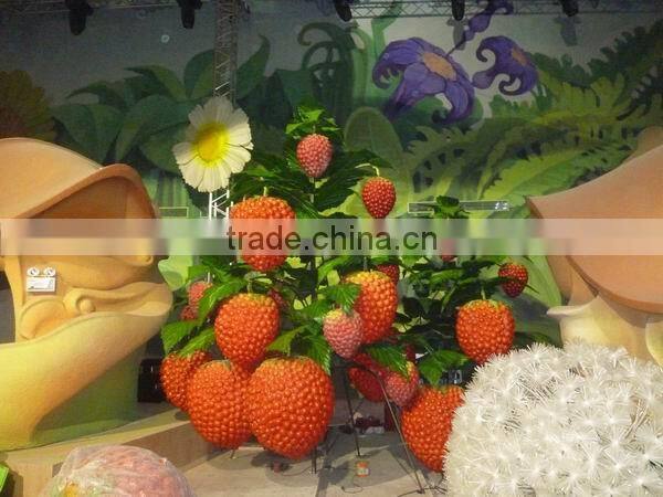 China wholesale manufacturer make PU fake fairy tale world decorative artificial huge raspberry fruits for decoration