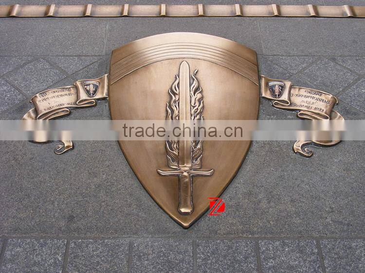 Bronze sworf wall relief sculpture