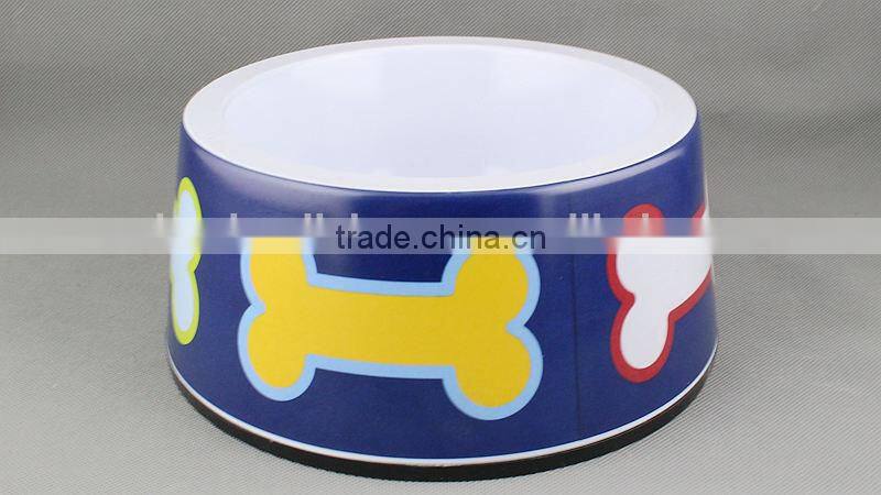 Plastic Pet Bowl With Logo outside