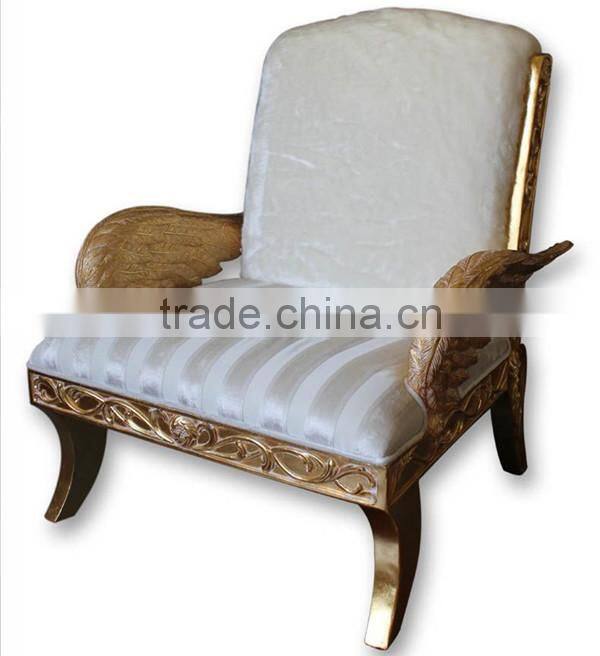 Antique furniture European style chair with white velvet